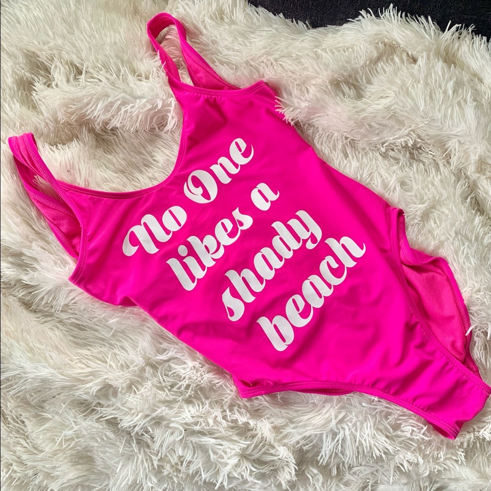 Hot Pink One Piece Swim Small